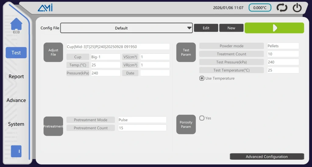 Graphic User Interface of the DensiPyc Series